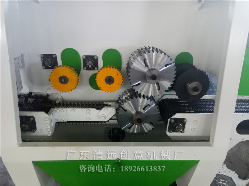 圓木多片鋸內倉，上下軸多片鋸，采用超薄鋸片，出材率高達80%以上