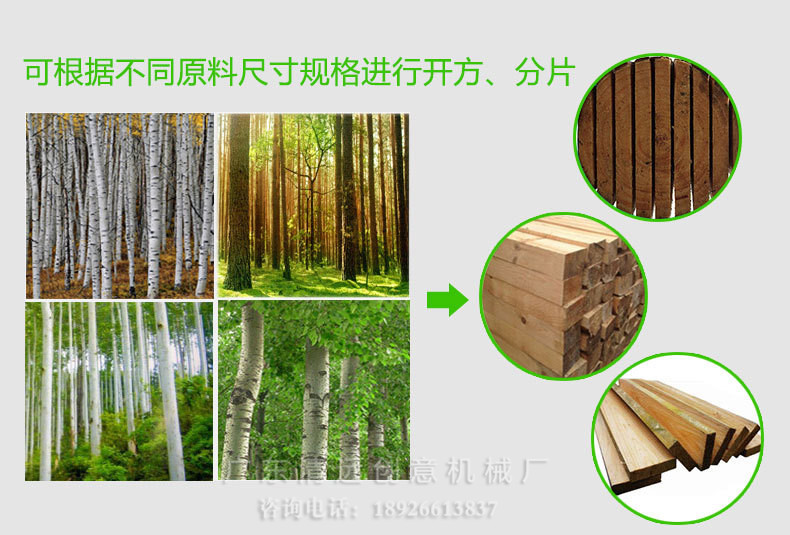 圓木多片鋸可根據(jù)不同原料尺寸規(guī)格進行開方、分片